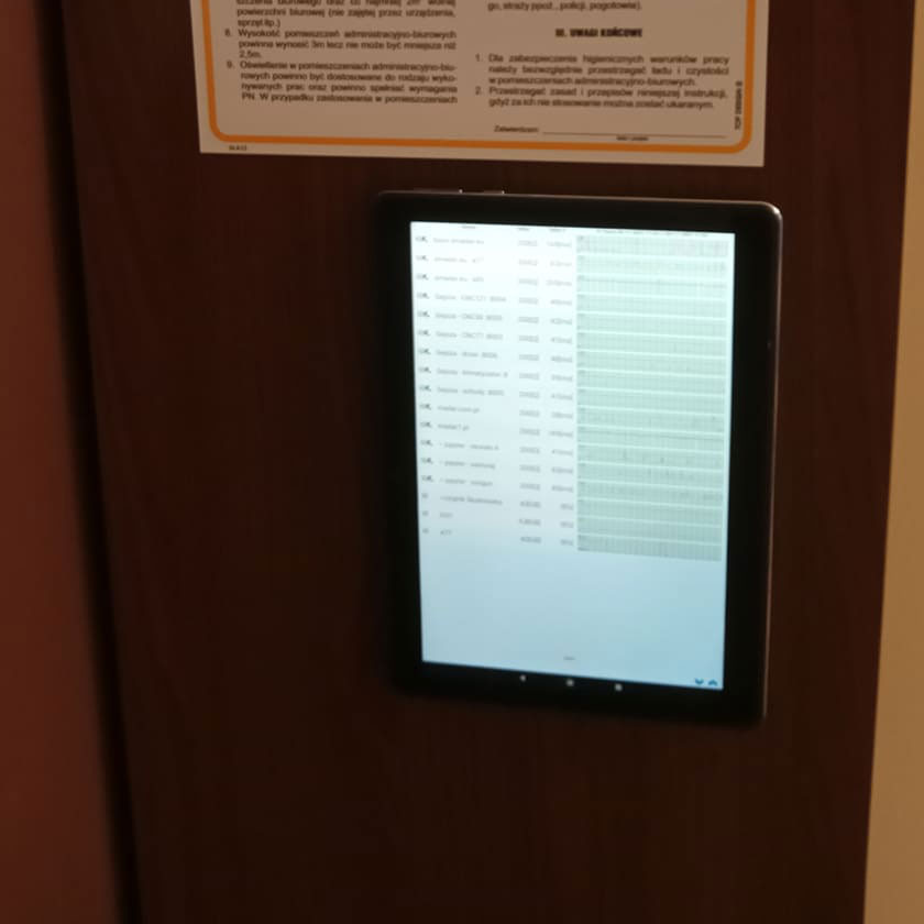 Elektroniczna tablica z monitoringiem komputerów i serwerów